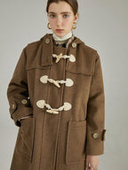 fano Toggle Pocket Minimal Commuter Midlength Women Polyester Blend Long Coats