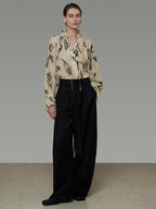 unspoken Breathable Soft Office Loose V-neck Embroidered Floral Viscose Blend Blouses