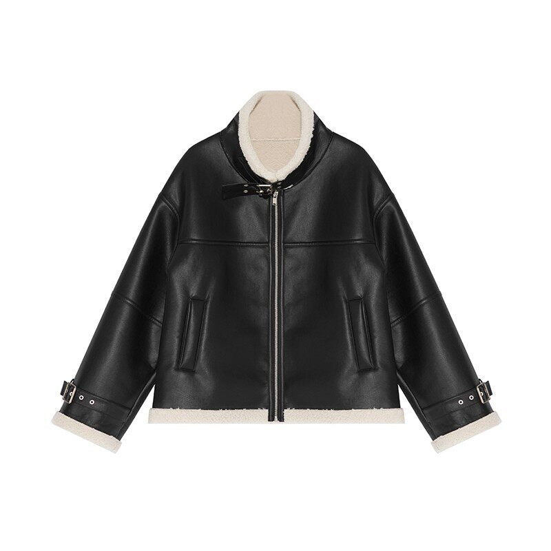 fano_Thick_Commuter_Loose_Fit_Zipper_Long_Sleeve_Women_Black_Leather_Jackets_MISSTT