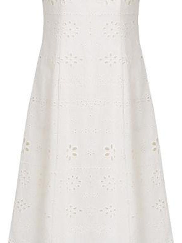 fano Breathable Cotton A Line Square Neck Short Sleeve Work White Maxi Dresses
