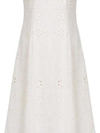 fano Breathable Cotton A Line Square Neck Short Sleeve Work White Maxi Dresses