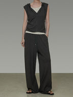 unspoken Soft Viscose Short Sleeve Hooded Casual Long Pants Top & Pants Sets