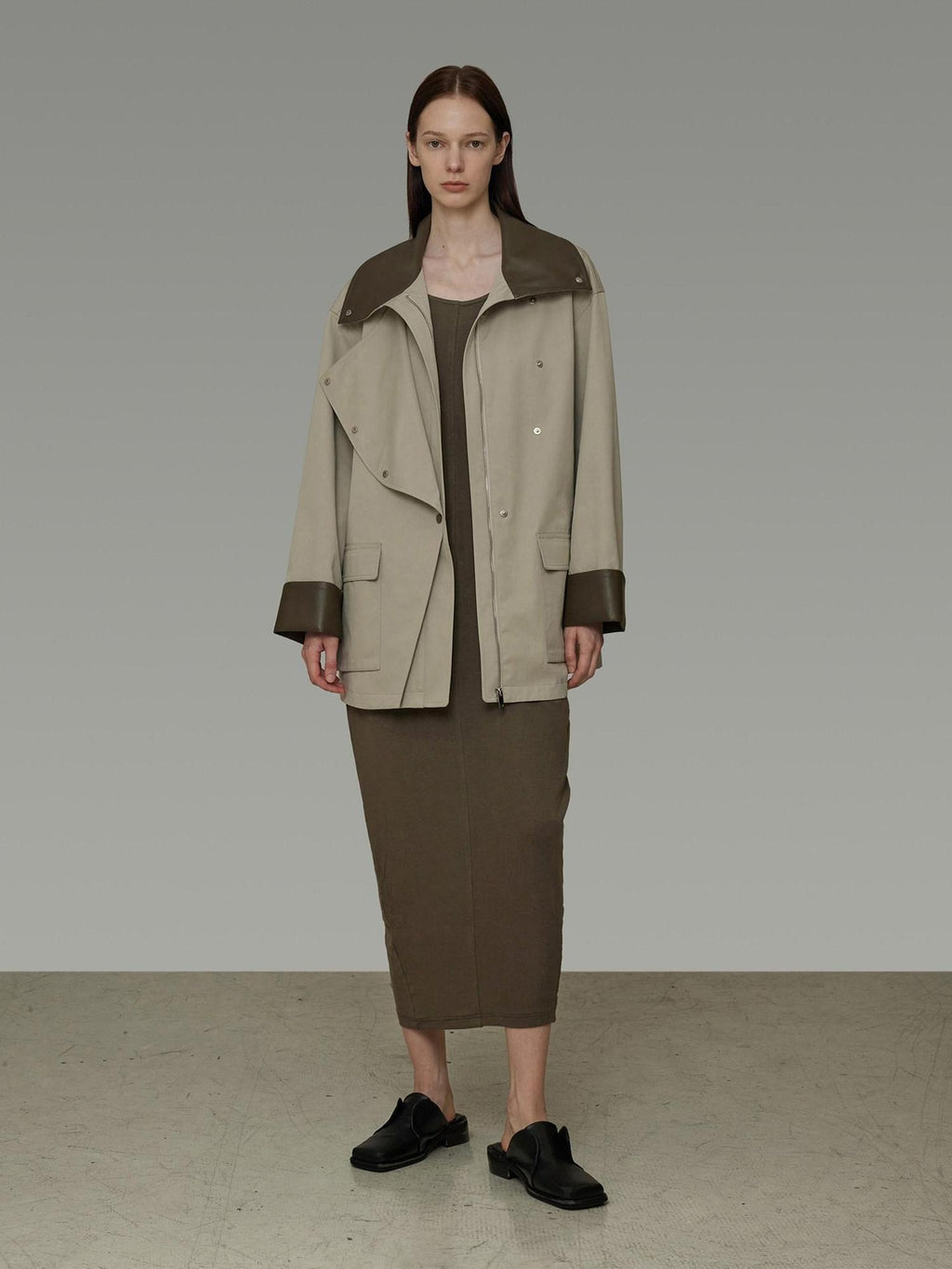 unspoken Pure Cotton Loose Mid Length Single Breasted Women Commuter Khaki Trench Coats