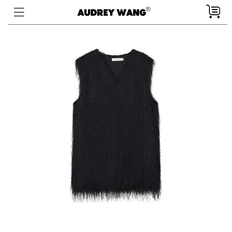 audreyyang_Polyester_V-neck_Mid_Length_Loose_Fit_Single_Wear_Women_Casual_Vests_MISSTT