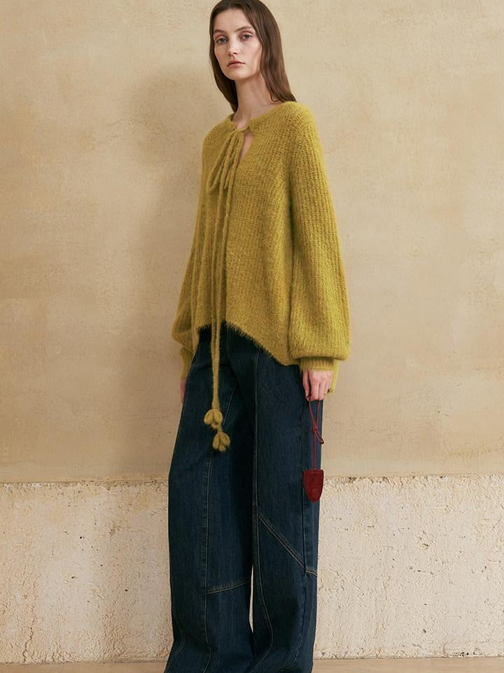 someone sometimes Washed Denim Relaxed Natural Waist Casual Zip Fly Blue Straight Leg Jeans