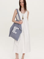 fano Soft Cotton Tencel Aline Sleeveless Crew Natural Travel Girls White Maxi Dresses