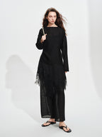 audreyyang Soft Viscose Blend Natural Waist Casual Flowy Women Black White Wide Leg Pants
