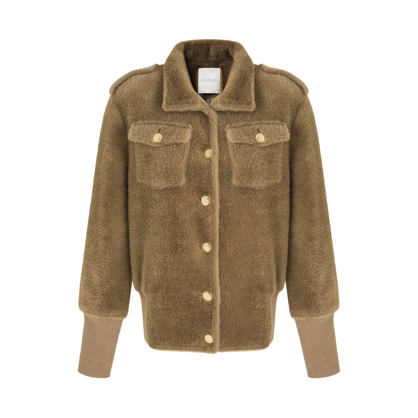 unspoken_Thick_Warm_Stand_Collar_Slim_Fit_Minimal_Office_Brown_Nylon_Blend_Short_Coat_MISSTT