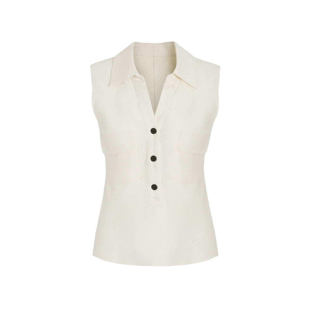 fano Breathable Viscose Linen Blend Slim Fit Office Commuter Solid Tank Tops