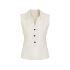 fano Breathable Viscose Linen Blend Slim Fit Office Commuter Solid Tank Tops