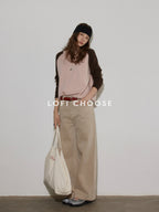 Lofi choose Colorblock Loose Fit Crewneck Pullover Smart Commuter Office Women Knit Sweaters