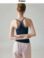 fano Soft Stretch Slim Fit Racerback Office Navy Viscose Blend Camisoles