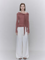 someone sometimes Soft Lyocell Wool Blend Office Commuter Women Cherry Pink Long Sleeve T-Shirts