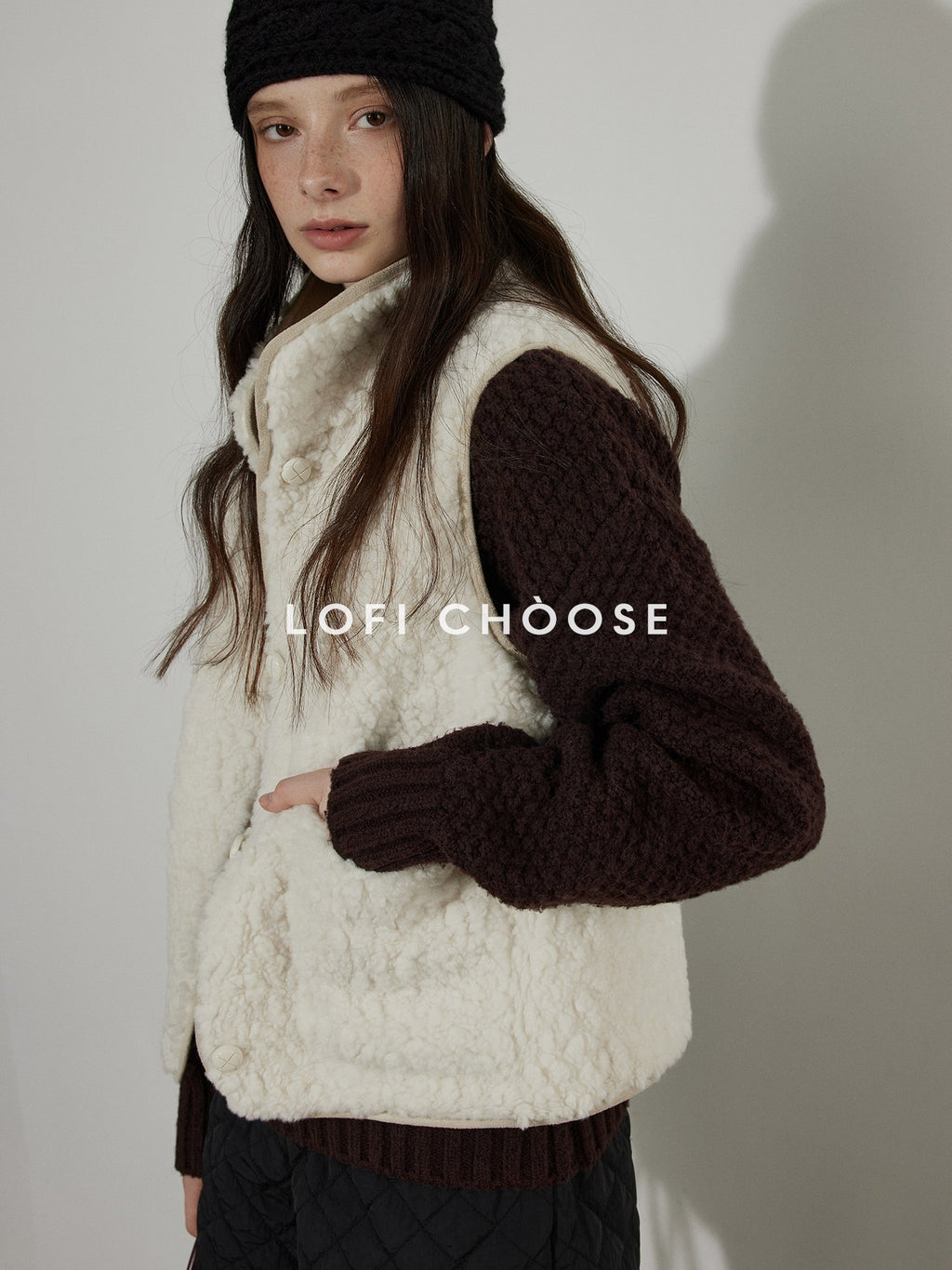Lofi choose Cozy Thick Loose Fit Commuter Crewneck Knit Pullover Office Sweaters