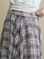 someonesometimes Flattering Commuter Slim Tie Strap Plaid Vest And Skirt Women Top & Skirt Sets