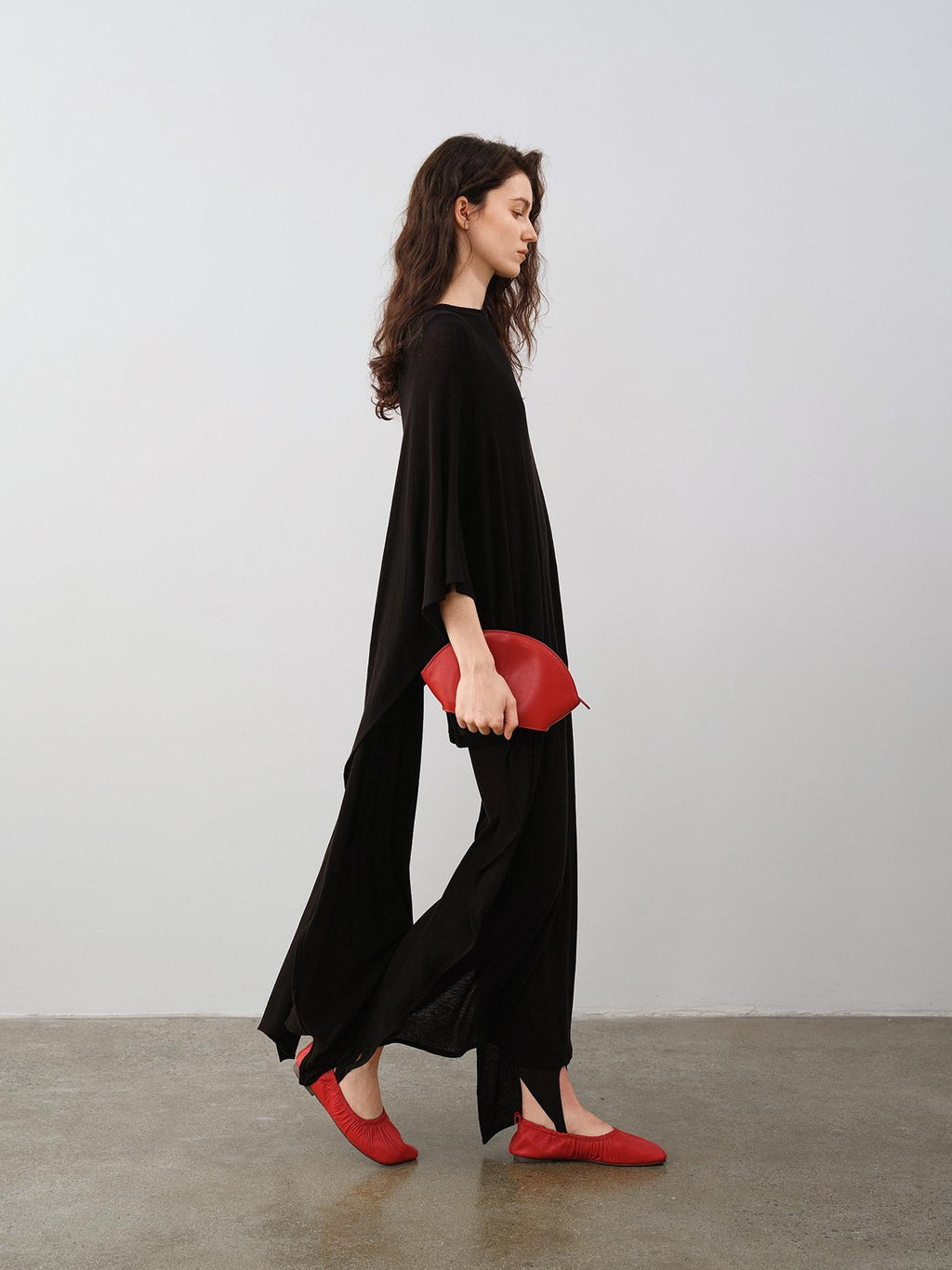 audreyyang Lyocell Wool Blend Loose Sleeveless Pullover Stirrup Leggings Top & Pants Sets