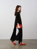 audreyyang Lyocell Wool Blend Loose Sleeveless Pullover Stirrup Leggings Top & Pants Sets