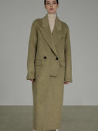 unspoken 70 Wool 30 Polyester Blend Minimalist Straight Double Breasted Blazer Wool Coats