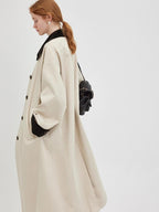 fano Single Breasted Stand Collar Relaxed Fit Women Polyester Lined Trench Coats