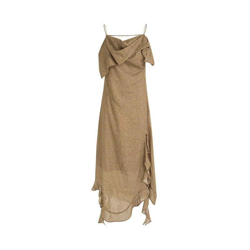 unspoken_Cotton_High_Waist_Irregular_Hem_Minimal_Work_Strappy_Brown_Maxi_Dresses_MISSTT
