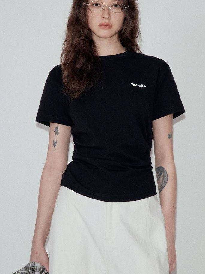 fano Cotton Stretch Slim Fit Korean Round Neck Women Short Sleeve T-Shirts
