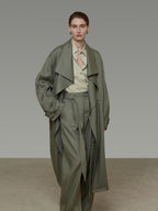 unspoken Sexy High Waist Striped Drawstring Straight Hem Office Breathable Wide Leg Pants