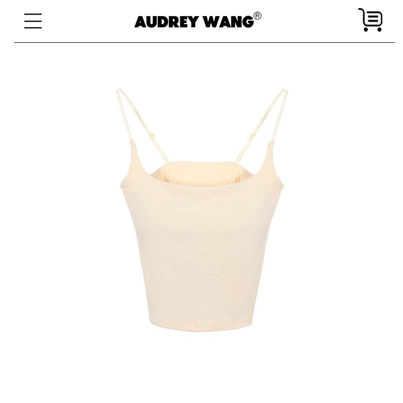 audreyyang_Slim_U_Neck_Built_In_Padding_Polyester_Blend_One_Size_Versatile_Women_Camisoles_MISSTT