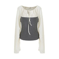 unspoken_Breathable_Cotton_Contrast_V-neck_Loose_Longsleeve_Tie_Front_Women_Blouses_MISSTT