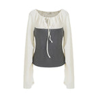 unspoken_Breathable_Cotton_Contrast_V-neck_Loose_Longsleeve_Tie_Front_Women_Blouses_MISSTT