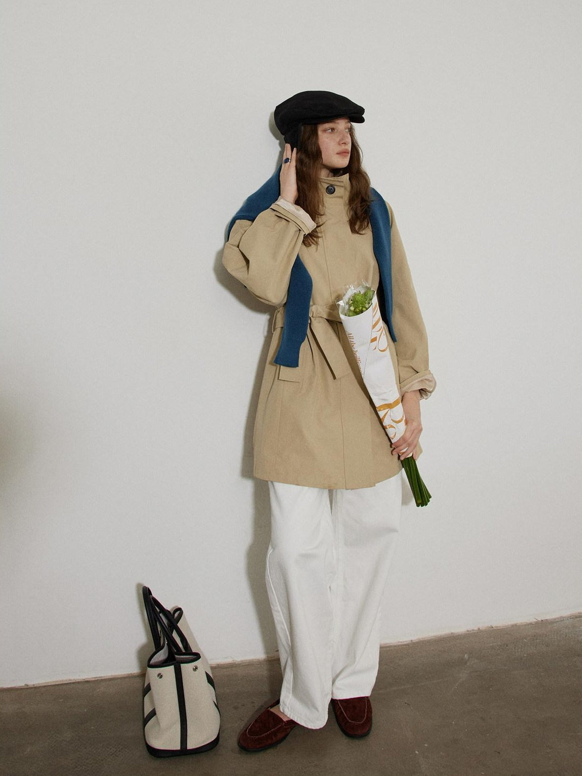 Lofi choose Office Ready Loose Fit Short Stand Collar Single Button Women Khaki Trench Coats