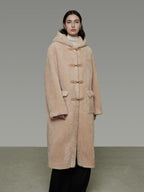 unspoken Warm Hooded Loose Mid Length Pocketed Commuter Women Light Camel Long Coats