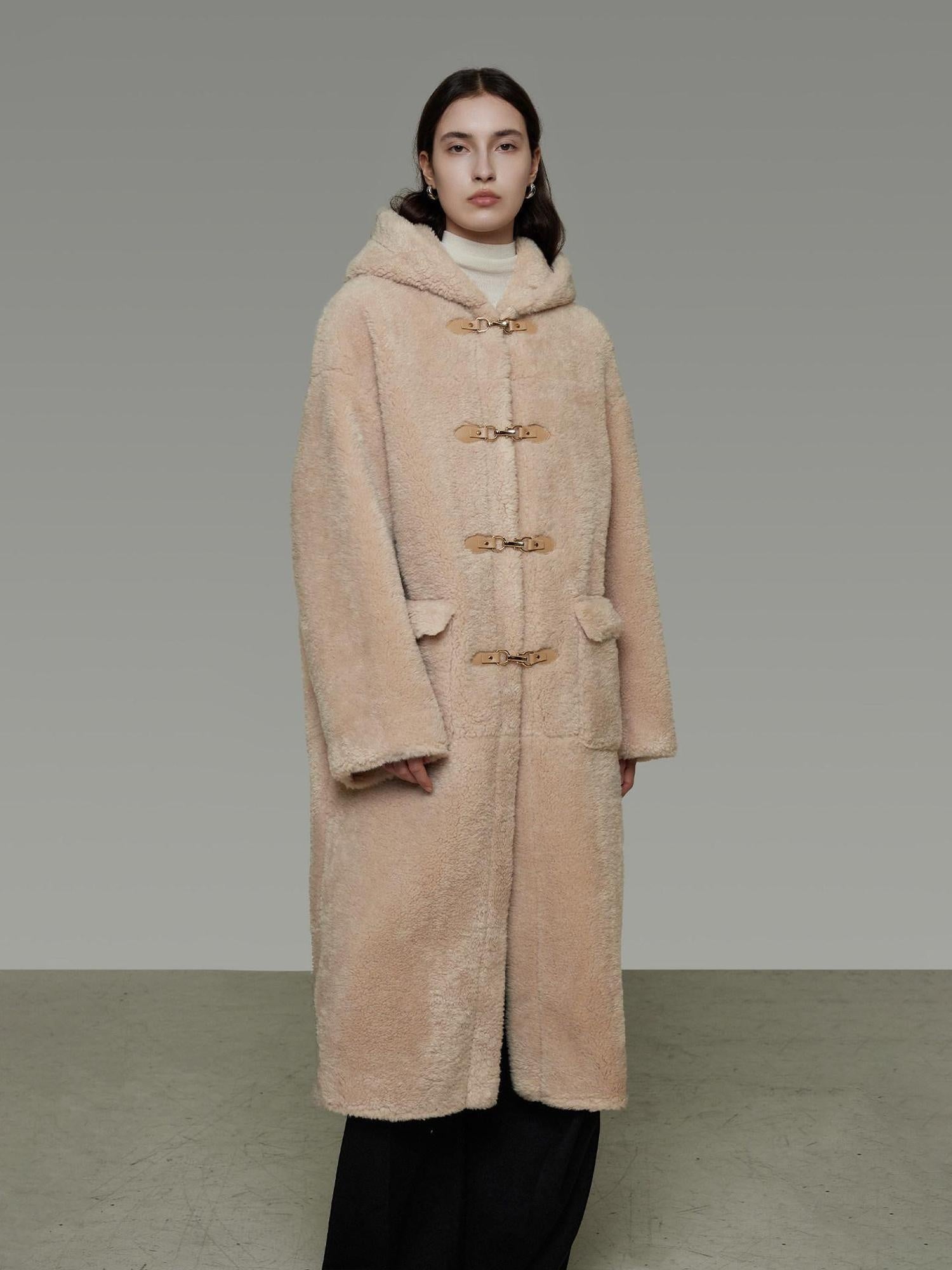 unspoken Warm Hooded Loose Mid Length Pocketed Commuter Women Light Camel Long Coats