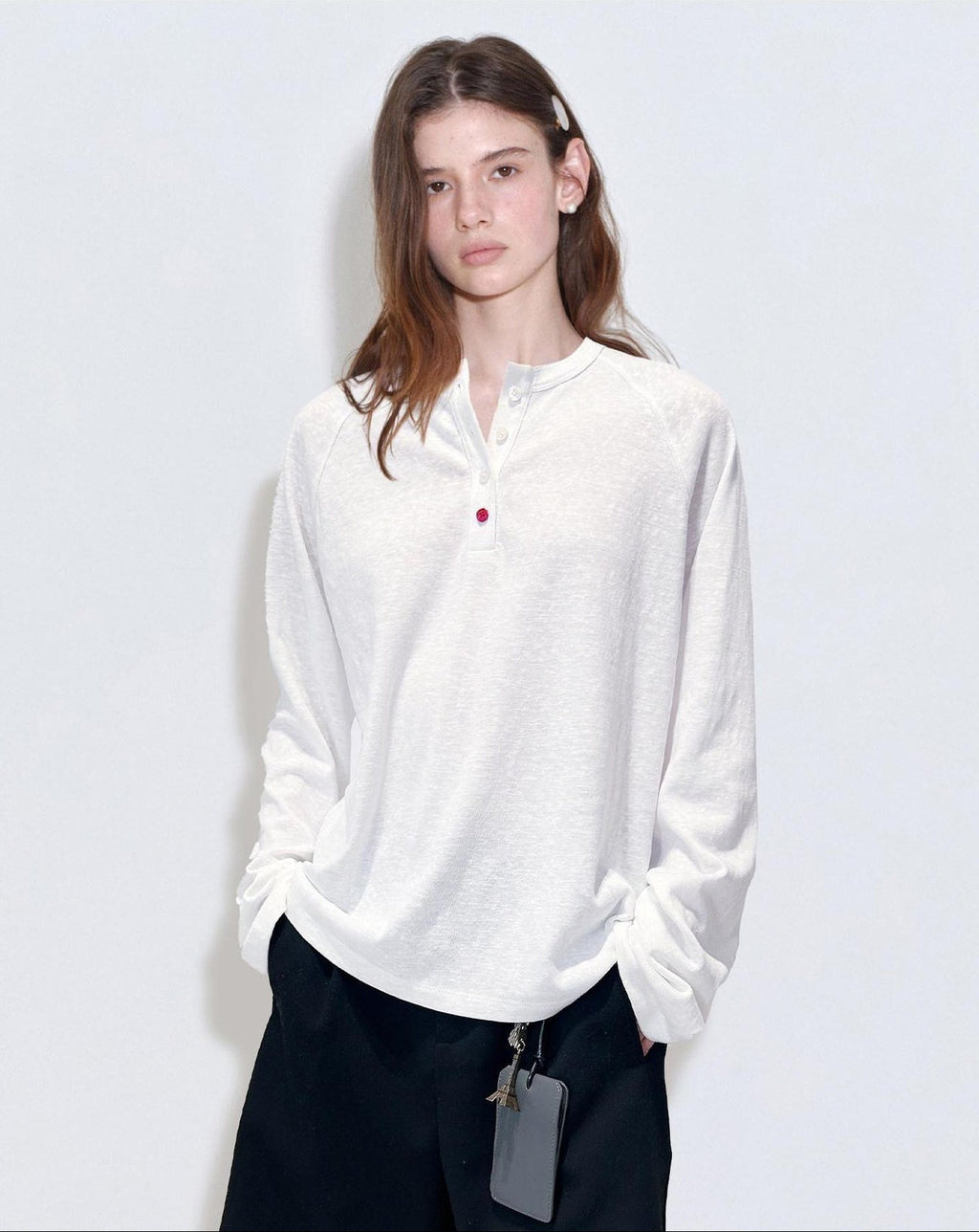 fano Sweat Wicking Breathable V-neck Loose Cotton Blend Women Long Sleeve T-Shirts