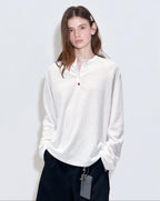 fano Sweat Wicking Breathable V-neck Loose Cotton Blend Women Long Sleeve T-Shirts