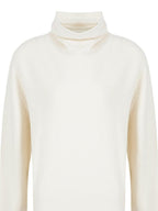 fano Soft Breathable Lambswool Cashmere Cowl Neck Relaxed Knit Pullover Sweaters