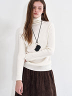 fano Soft Acrylic Blend Turtleneck Slim Fit Pullover Knit Women Everyday Sweaters