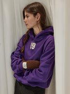 Lofi choose Loose Fit Oversized Hooded Long Sleeve Commuter Casual Purple Gray Hoodie