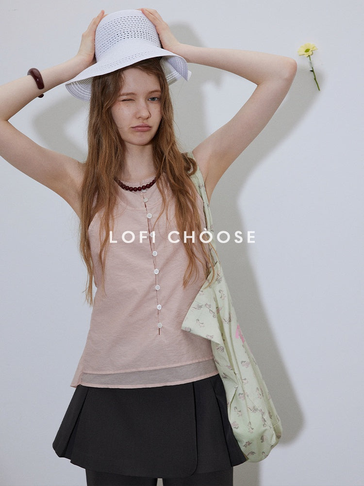 Lofi_choose_Button_Front_Loose_Workwear_Sleeveless_Charcoal_Off_Shoulder_Crop_Tops_MISSTT