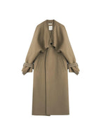 unspoken Pure Sheep Wool Long V-neck Straight Cut With Pockets Commuter Wool Coats