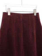 audreyyang Silky Polyester Blend Back Slit Slim Pencil Mid Rise Women Black Midi Skirts