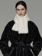 unspoken Warm Minimal Rectangular Neck Scarf Unisex Youth Solid Off White 130Cm Scarves