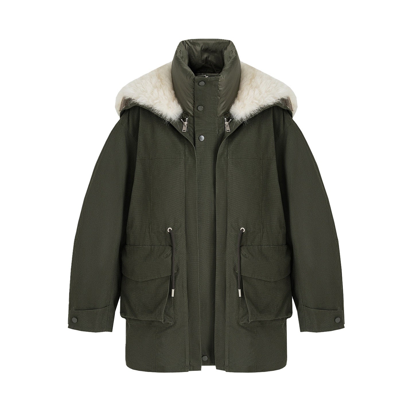 unspoken_90%_White_Duck_Down_Warm_Midlength_Stand_Collar_Women_Army_Green_Down_Jackets_MISSTT