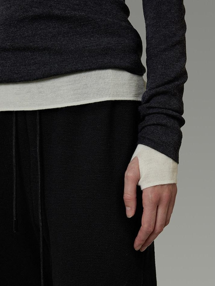 unspoken Pure Wool Soft V-neck Hooded Slim Fit Commuter Women Knit Sweaters