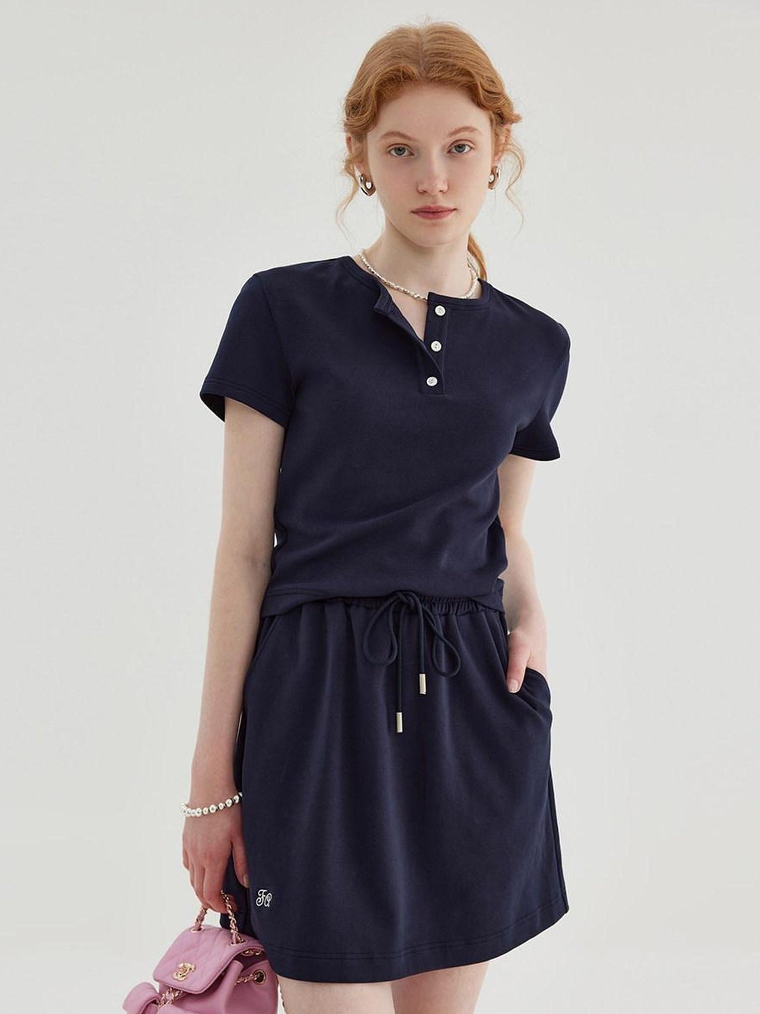 fano 96 Percent Cotton Soft Crop Top Mini Skirt Young Women Matching Top & Skirt Sets