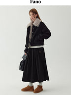 fano Detachable Padded Liner Casual Loose Women Pocket Poly Stretch Cropped Jackets