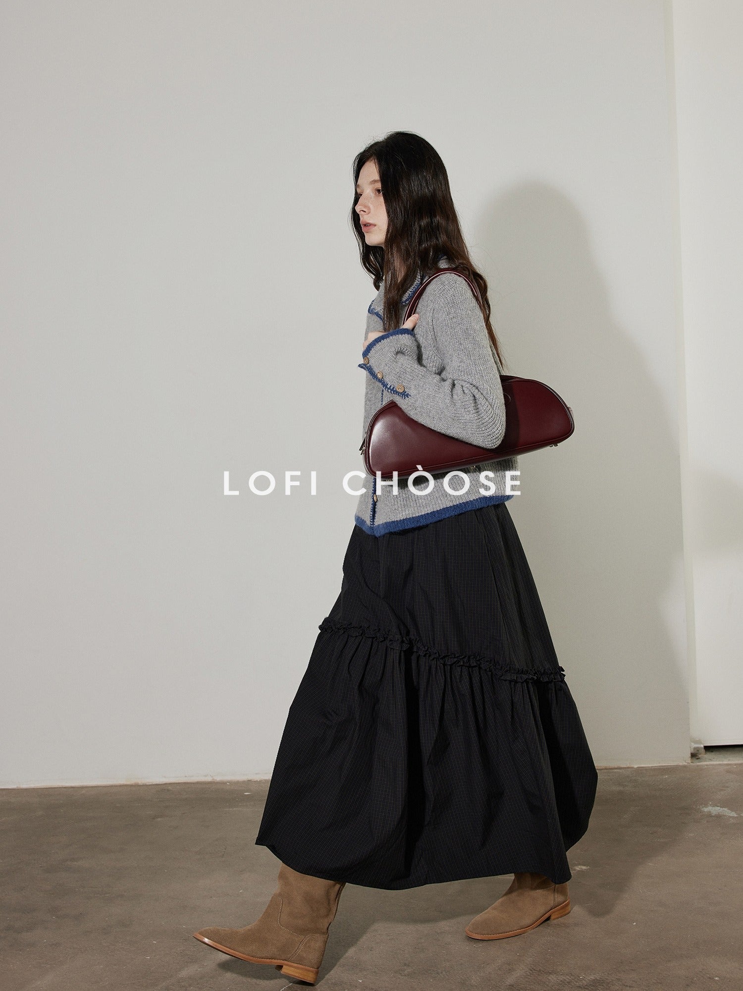 Lofi choose Lace Trim Contrast Edge Turn Down Collar Hand Crochet Office Knit Cardigans