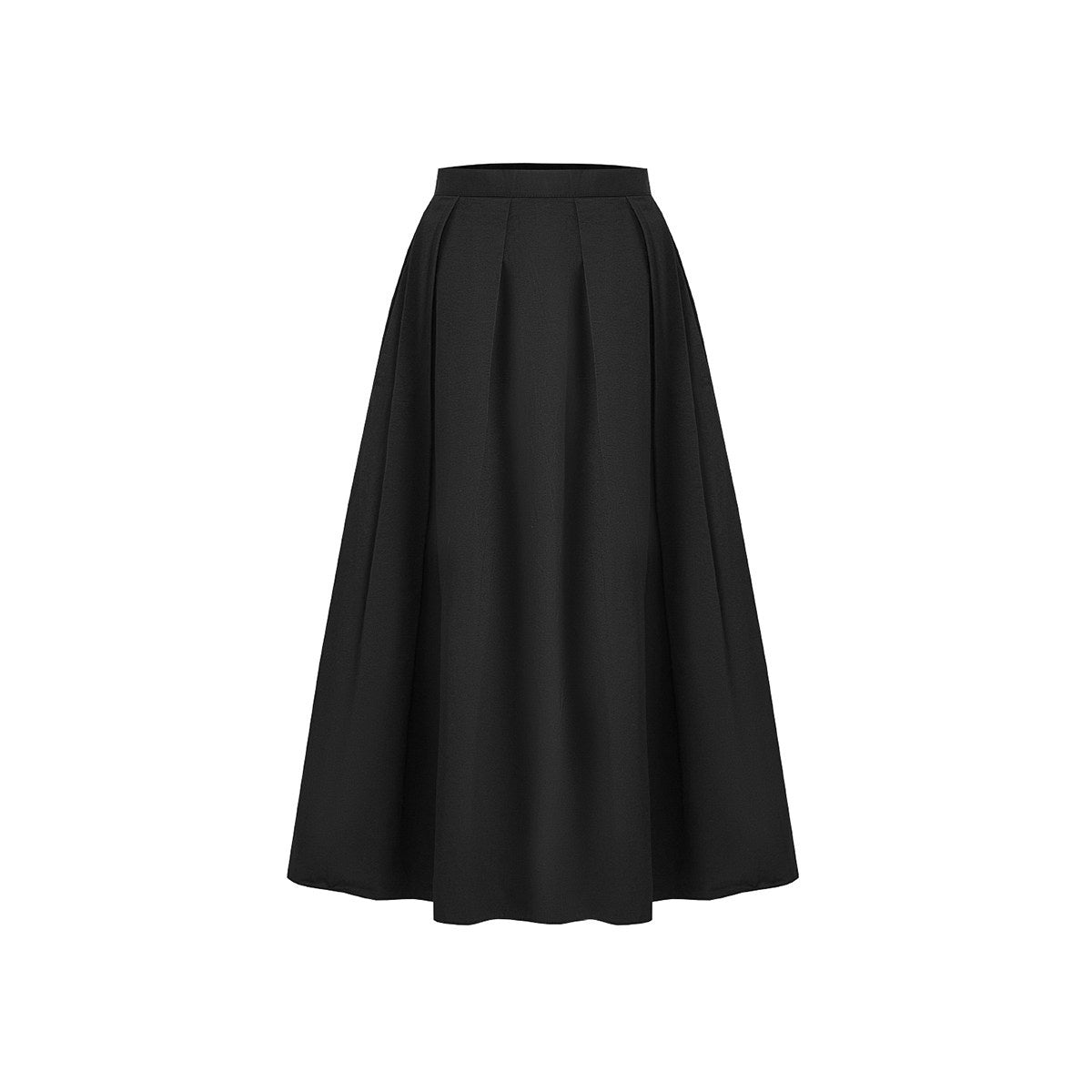 fano_High_Waist_Cotton_A_Line_Zipper_Pocket_Minimal_Commuter_Women_Black_Maxi_Skirts_MISSTT