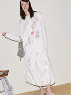 fano Moisture Wicking Casual Loose Fit Floral Print Cotton Long Sleeve T-Shirts