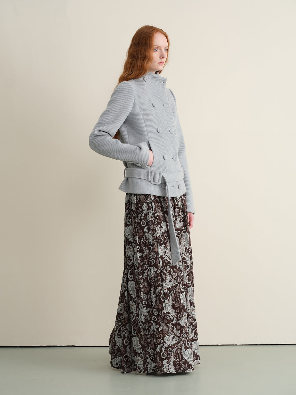 someonesometimes Lace Paisley Tie Mid Waist Relaxed H Line Casual Vacation Ladies Maxi Skirts