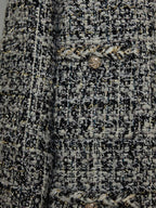 unspoken Warm Wool Blend Houndstooth Loose Fit Simple Commuter Black White Short Coat